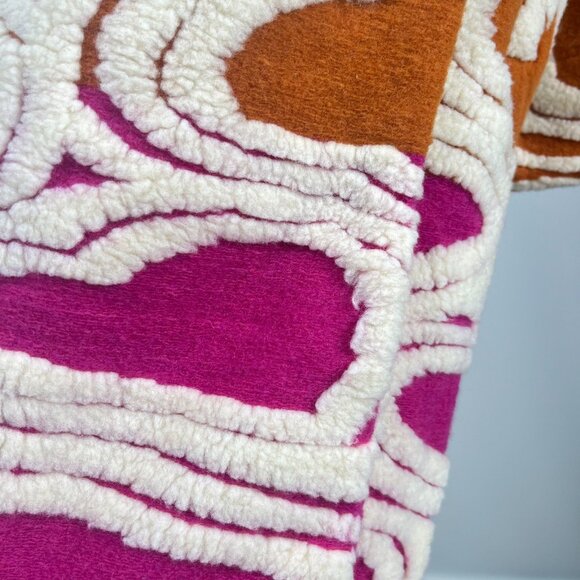 NWOT Farm Rio Wool Blend Hearts Fleece Oversized Coat Size M Multicolor - Picture 5 of 12